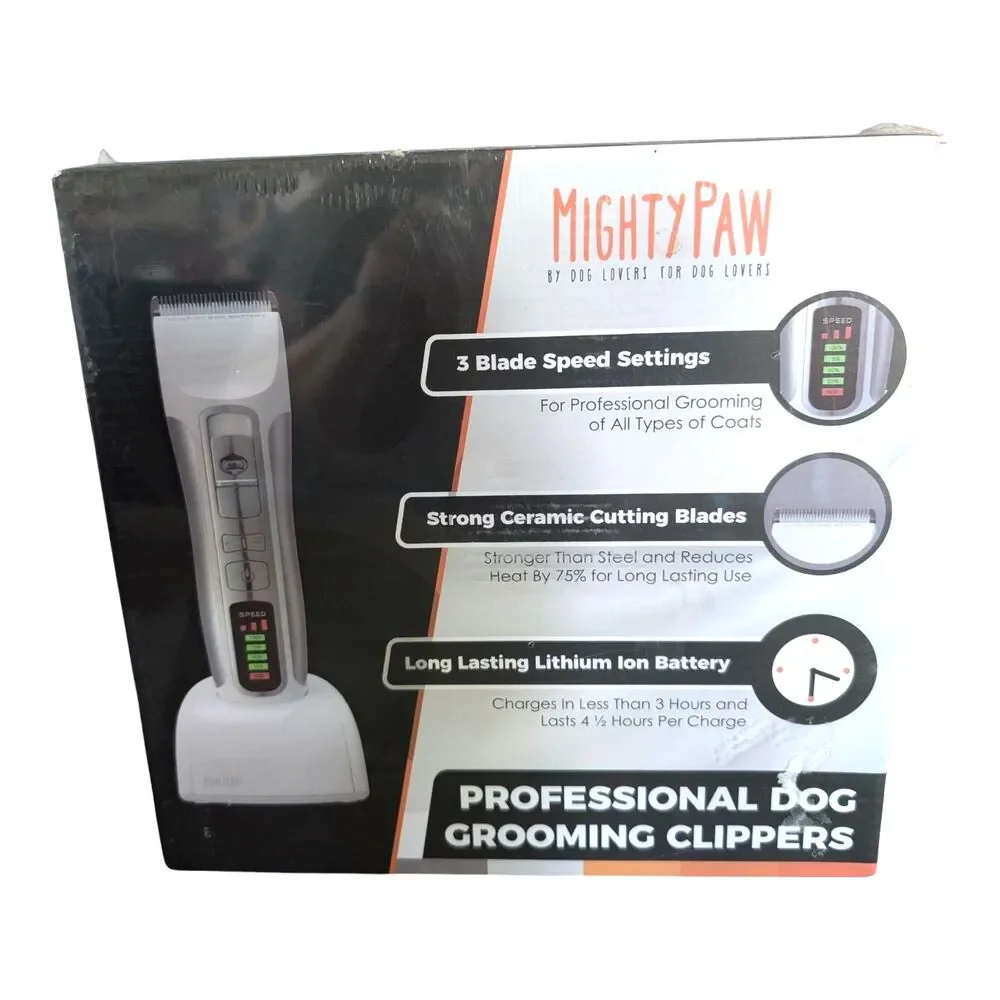 Mighty Paw Professional Dog Clippers Premium Grade Dog Grooming Kit 3 Speeds New